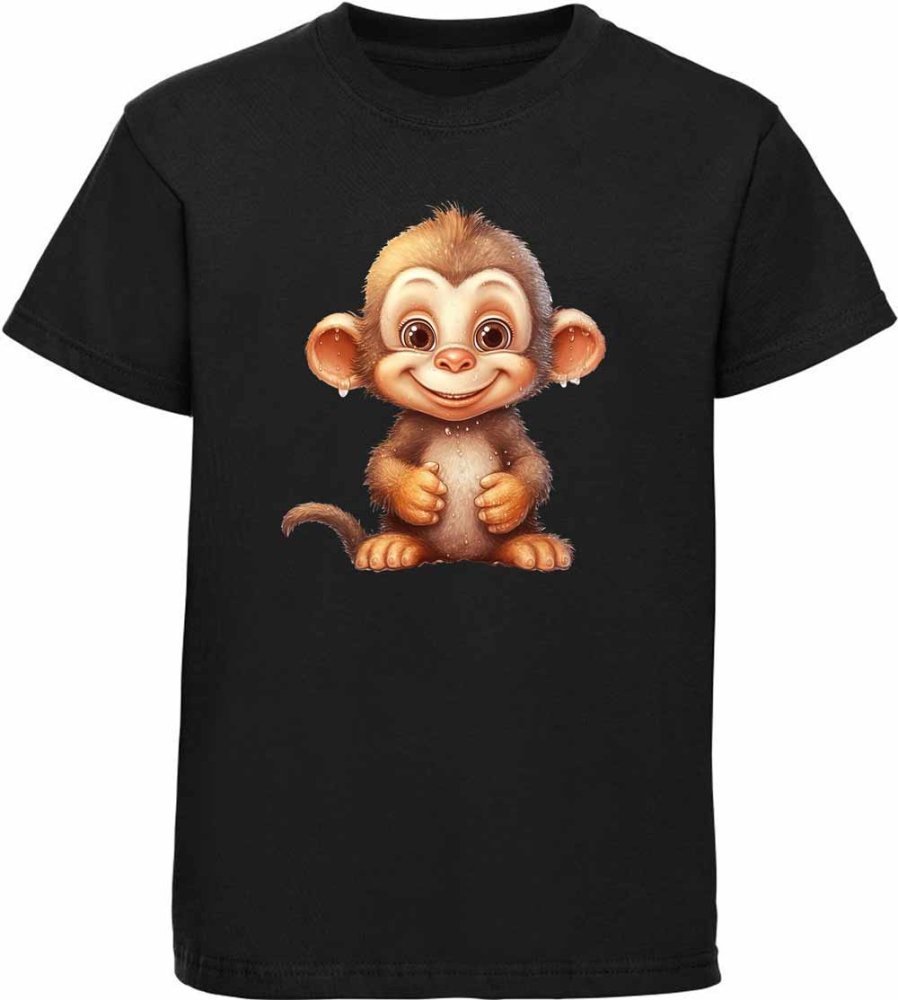 Bedrucktes Kinder T-Shirt Baby Affe Schimpanse